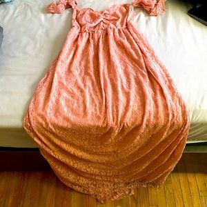 Rose gold maternity dress